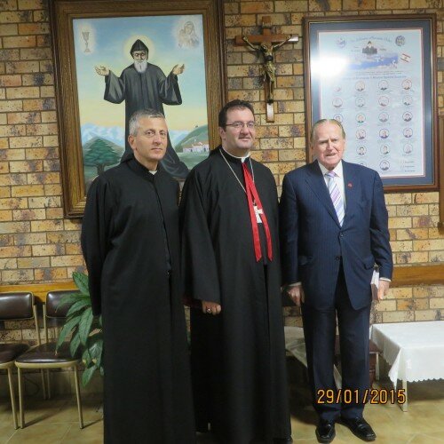 Rev Fred Nile with Bishop Antoine Charbel Tarabay and Rev Joseph Sleiman
